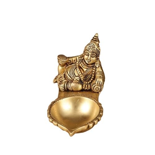 Brass kuber Oil Diya lamp for Home décor/ Pooja, 1 Piece